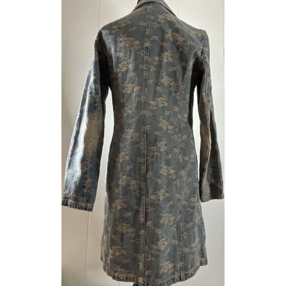 Jeanology Collection Denim Long Sleeve Jacket coat Closure Size 8 long trench - Picture 3 of 16